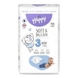 Scutece Happy Soft &amp; Delicate 5-9 kg Midi Marimea 3, 70 bucati, Bella Baby