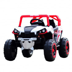 UTV electric pentru copii, Kinderauto RSR, MP3 USB, echipare standard, 60W 12V, rosu cu alb