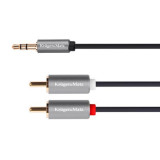 Cablu Kruger&amp;amp;Matz KM1217, 1 x jack stereo - 2 x RCA, 5 m, Negru