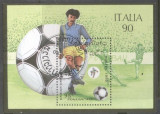 Laos 1990 World Cup Football Italy perf. sheet Mi.B130 used TA.058, Stampilat
