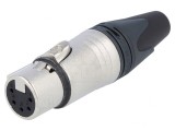 Mufă XLR Mamă 5 Pin Drept Pe Cablu Contacte Alamă, Neutrik