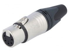 Mufă XLR Mamă 5 Pin Drept Pe Cablu Contacte Alamă