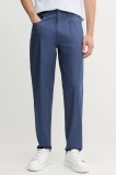 Barbour pantaloni Lightweight Stretch Regular Fit Chino barbati, culoarea albastru marin, drept, MTR0758