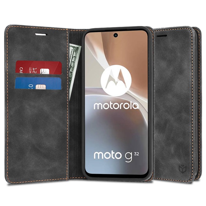Husa carte Motorola Moto G32 Techsuit Confy cover negru