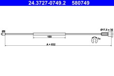ATE 24.3727-0749.2 Cablu, frana de parcare