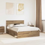 Cumpara ieftin Cadru de pat Stejar Artizanal 140 x 190 cm Lemn de pin masiv