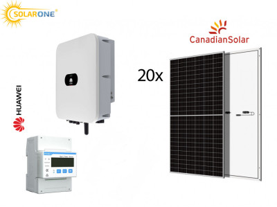 Kit sistem fotovoltaic 12KW, invertor trifazat Huawei si 20 panouri Canadian Solar 600 W foto