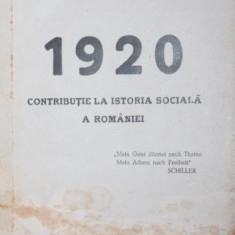 1920 CONTRIBUTIE LA ISTORIA SOCIALA A ROMANIEI