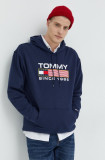 Cumpara ieftin Tommy Jeans hanorac de bumbac barbati, culoarea albastru marin, cu imprimeu