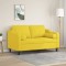 vidaXL Canapea cu 2 locuri cu pernuțe, galben deschis, 120 cm, textil 3200842