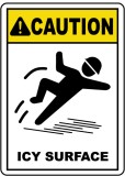 Caution Icy Surface Sign