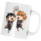 Cana alba personalizata &quot;Haikyuu Volei Duel Hinata Kageyama Chibi&quot;, INOVATIX&reg;. 330ml