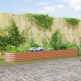 VidaXL Strat &icirc;nălțat de grădină Maro 400 x 80 x 44 cm Oțel