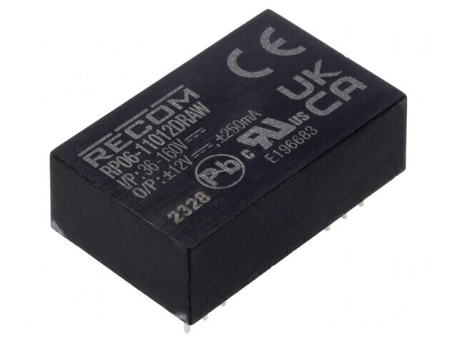 Convertor DC/DC 6W 36-160V la 12V 12V