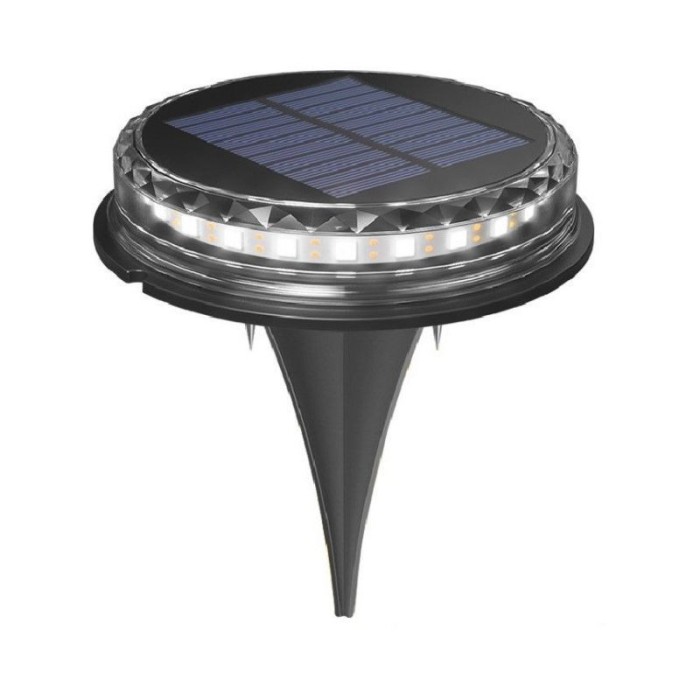 Lampa solara LED tip spot pentru gradina eMazing, 8 LED-uri, material ABS si Policarbonat, baterie 1.2V, 600mah, 12 x 13.5 cm, alb rece