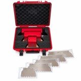 Set 3 gletiere profesionale inox 6x6 mm cu lame de rezerva si geanta Olejnik