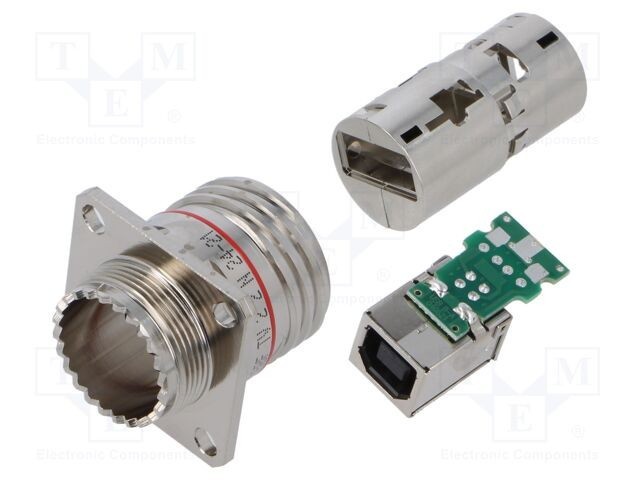 AMPHENOL conector USB 2.0 Field Series tip B, placat cu nichel