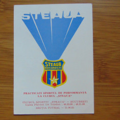 Calendar de buzunar -Steaua Bucuresti anul 1982