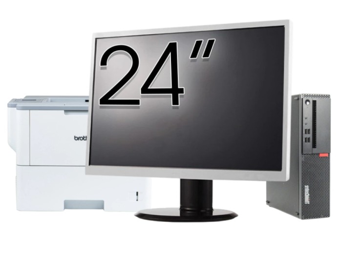 Pachet Calculator Second Hand LENOVO ThinkCentre M910s SFF, Intel Core i5-6500 3.20GHz, 8GB DDR4, 256GB SSD + Monitor 24&amp;quot; &amp; Imprimanta Brother HL