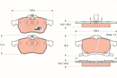 TRW GDB1350 COTEC set placute frana,frana disc foto