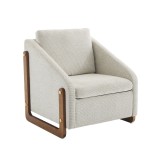 Scaun modern de accent pentru living, Bej | Aosom Romania