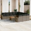 Gossi set canapea de gradina cu perne, 12 piese, gri, poliratan