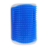 Cumpara ieftin Perie de masaj si curatarea blanii cu iarba Catnip pentru pisicute, montaj pe colturi, 8.5 x 12.5 cm, Albastru