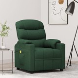 VidaXL Fotoliu de masaj, verde &icirc;nchis, material textil