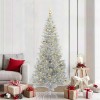 VidaXL Brad de Crăciun cu 300 LED cu suport Argintiu 210 cm PET 3396687