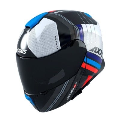 Casca modulara Axxis Gecko SV Epic B7 albastru lucios (ochelari soare integrati) foto