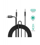 Cablu audio Wofalo Car Aux, 2 in 1 Tip C pana la 3,5 mm tata - 3,5 mm tata