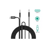 Cablu audio Wofalo Car Aux, 2 in 1 Tip C pana la 3,5 mm tata - 3,5 mm tata
