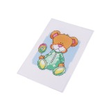 Set de brodat pentru copii, model imprimat 14 x 20 cm, Ursulet, Crisalida