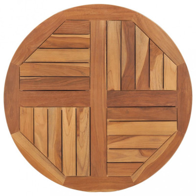 vidaXL Blat de masă rotund, 70 cm, lemn masiv de tec, 2,5 cm foto