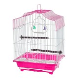 Colivie Patrata 39 x 30 x 23 cm, pentru pasari exotice, Tava Roz