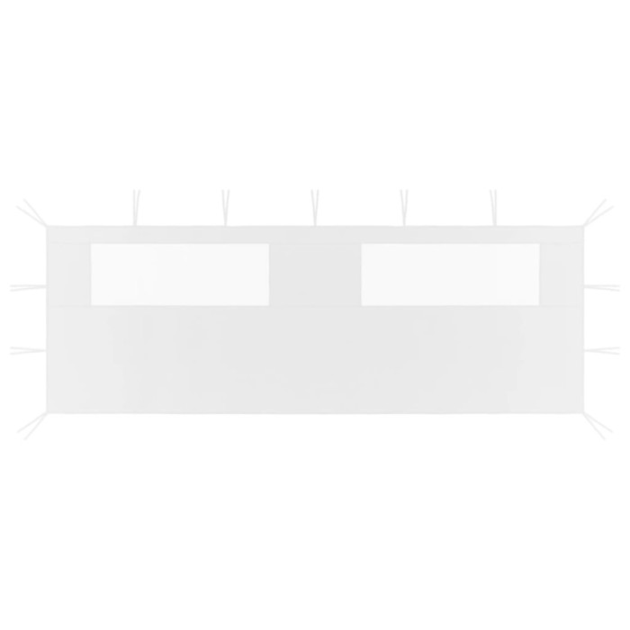 Perete lateral foișor cu ferestre, 6x2 m, alb