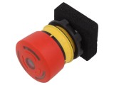 Comutator de siguranță EAO 22mm, 2 NC + NO, LED roșu