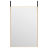 Cumpara ieftin Oglinda pentru usa, auriu, 40x60 cm, sticla si aluminiu