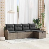 VidaXL Set de canapele pentru grădină 5 pcs Gri 234 x 117 x 85 cm