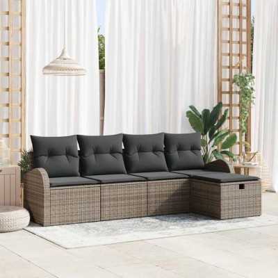vidaXL Set de canapele pentru grădină 5 pcs Gri 234 x 117 x 85 cm 3359058 foto