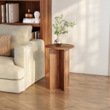 Masa laterala Vappevn 60x40 cm, finisaj nuc, pentru living