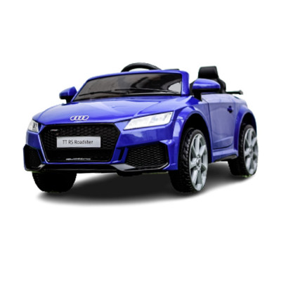 Masinuta electrica Audi TTRS Roadster 70W 12V cu roti moi, scaun tapitat, culoare Albastru foto