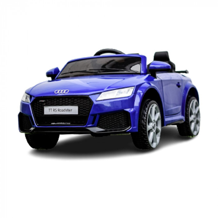 Masinuta electrica Audi TTRS Roadster 70W 12V cu roti moi, scaun tapitat, culoare Albastru