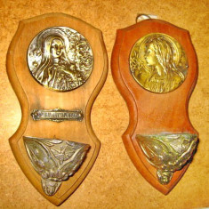859-Candele mici pereche Fecioara Maria stil Art Nouveau.