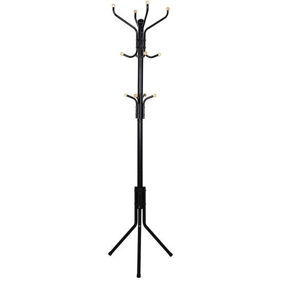 Cuier, Songmics, 12 carlige, metal, negru, 44x44x182 cm GartenVIP DiyLine