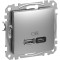 Priza USB tip A+C 45W Schneider Sedna aluminiu SDD113404