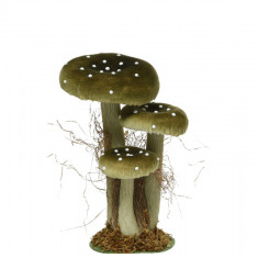 Decoratiune Mushroom, Decoris, 14x18x26 cm, poliester, verde