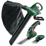 Bosch UniversalGardenTidy 2300 + Isio - Suflanta de gradina 2300 W 576 m3/h + Masina de tuns gard viu cu 1 acumulator Li-Ion 3.6 V 1.5 Ah 12 cm acceso