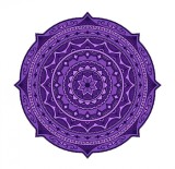 Sticker decorativ Mandala, Mov, 50 cm , 1070STK, natura si peisaje