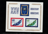 Natiunile Unite New York 1970-25 ani ONU,bloc 3 val.,dant,MNH,Mi.Bl.5, Organizatii internationale, Nestampilat